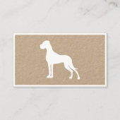 Great Dane witte silhouet Visitekaartje (Voorkant)