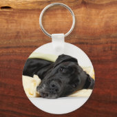 Great Dane - zwart / Deutsche Dogge - schwarz Sleutelhanger (Voorkant)