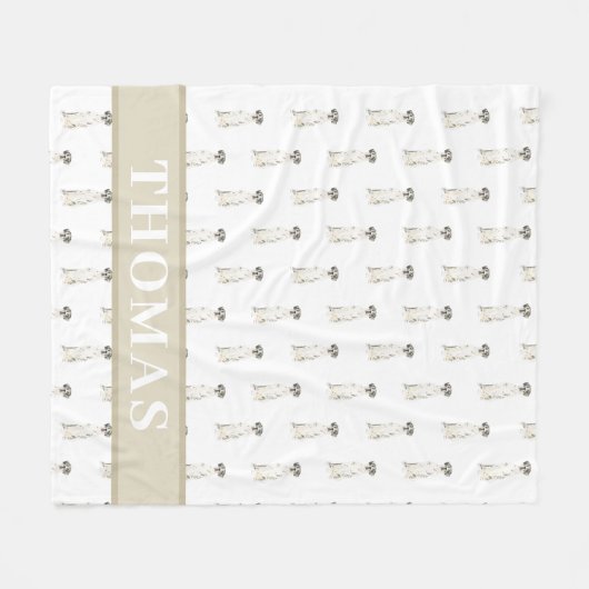 Great Dane (Zwart Wit Harlekijn) Fleece Deken (Voorkant (Horizontaal))