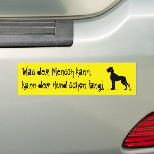 Great Dane zwarte silhouet auto bumper sjabloon Bumpersticker (Op auto)