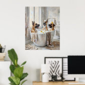 Great Danes Badkamer Badkuip Poster Kunstprint (Thuiskantoor)