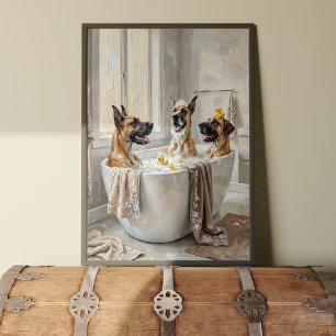 Great Danes Badkamer Badkuip Poster Kunstprint