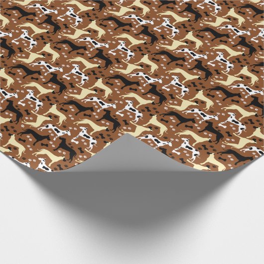 Great Danes Brown Pattern Cadeaupapier (Hoek)