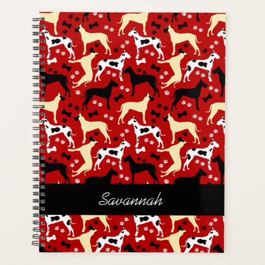 Great Danes Fawn Harlequin Dane Dog Planner (Voorkant)