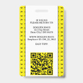 Great Danes Hond gemakkelijk tipp qr-code Badge (Achterkant)