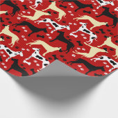 Great Danes Red Pattern Wrapping Paper Cadeaupapier (Hoek)