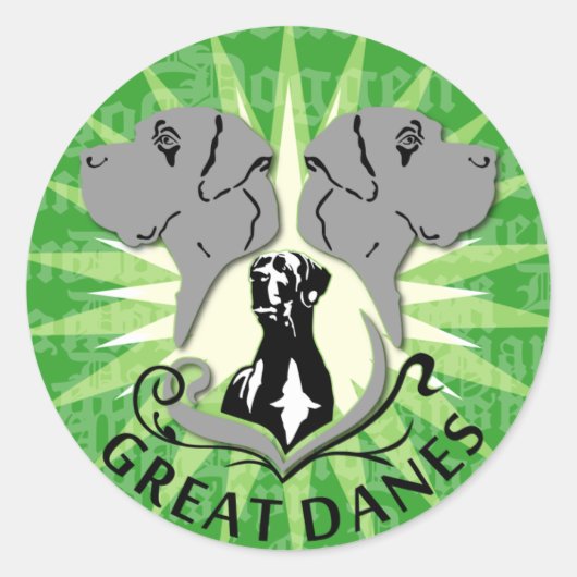 Great Danes sticker (klein) (Voorkant)