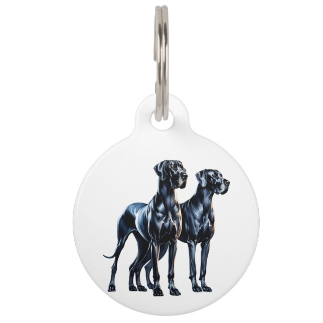 Great Danes Waterverf Huisdierpenning (Voorkant)