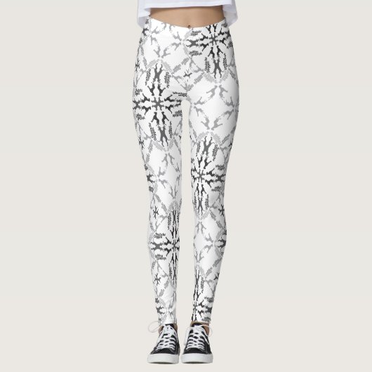 Great Danes Zwart en Wit Leggings (Voorkant)