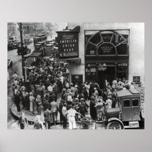 GREAT DEPRESSION BANK RUN 1931 POSTER