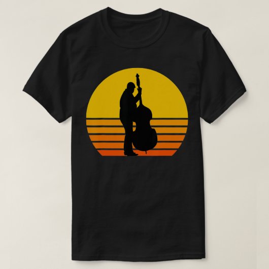 Great Double Bass Silhouette Gift Music  T-shirt (Design voorkant)