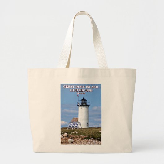 Great Duck Island Lighthouse, Maine Grote Tote Bag (Voorkant)