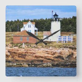 Great Duck Island Lighthouse, Maine Square Clock Vierkante Klok