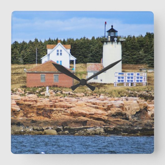 Great Duck Island Lighthouse, Maine Square Clock Vierkante Klok (Voorkant)