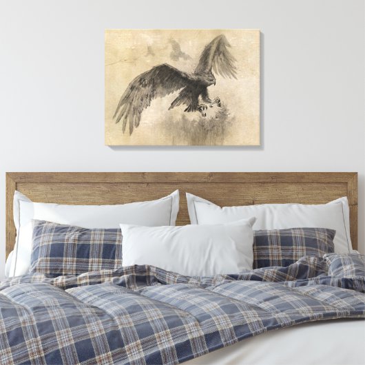Great Eagles Sketch Canvas Afdruk (Insitu (Slaapkamer))