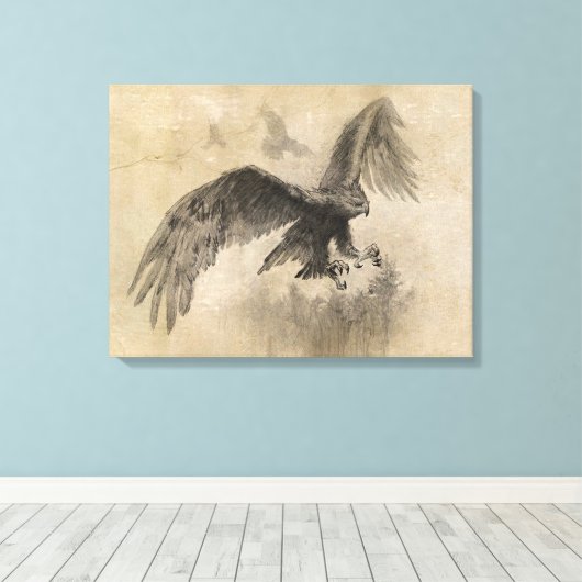 Great Eagles Sketch Canvas Afdruk (Insitu (Houten vloer))