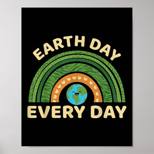 Great Earth World Wereldbol Earth Day Environmenta Poster (Voorkant)