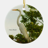 Great Egret Bird Foto Ornament (Voorkant)