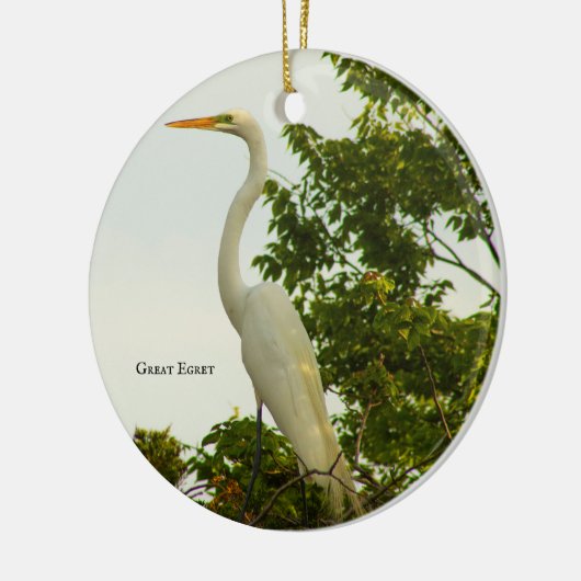 Great Egret Bird Foto Ornament (Links)