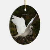 Great Egret Bird Foto Ornament (Rechts)