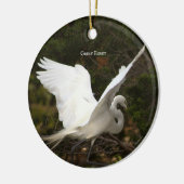 Great Egret Bird Foto Ornament (Links)