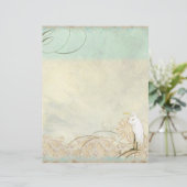 Great Egret Coastal Beach - Monogrammen Stationery (Staand voorkant)