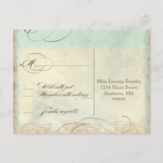 Great Egret Coastal Beach - RSVP Response Briefkaa Uitnodiging Briefkaart (Achterkant)