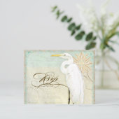 Great Egret Coastal Beach - RSVP Response Briefkaa Uitnodiging Briefkaart (Staand voorkant)