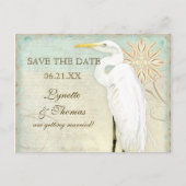 Great Egret Coastal Beach - Save the Date Briefkaa Aankondigingskaart (Voorkant)