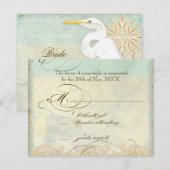 Great Egret Coastal Beach - Uitnodiging voor bruil (Voorkant / Achterkant)