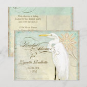 Great Egret Coastal Beach - Vrijgezellenfeest Brie Uitnodiging Briefkaart (Voorkant / Achterkant)
