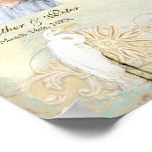 Great Egret Coastal Beach - Wedding op maat Poster (Hoek)