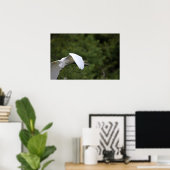 Great Egret Flying Poster (Thuiskantoor)