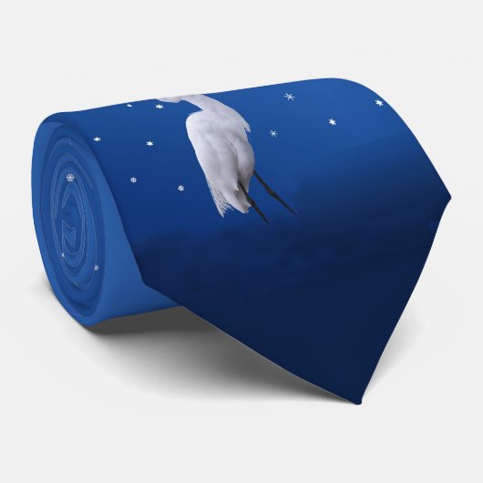 Great Egret Holiday Stropdas (Opgerold)