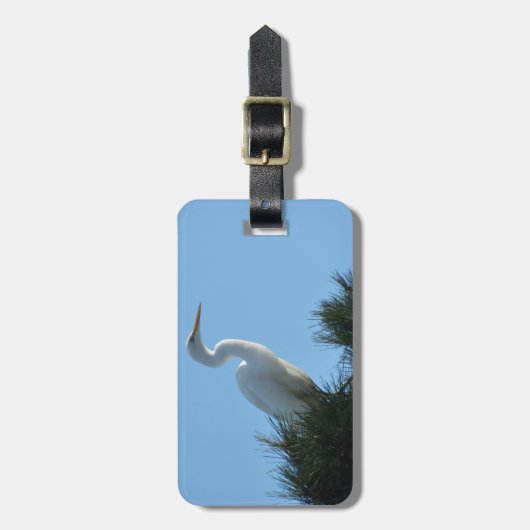 Great Egret in Sunny Florida Bagagelabel (Voorkant verticaal)