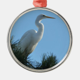 Great Egret in Sunny Florida Metalen Ornament