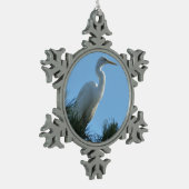 Great Egret in Sunny Florida Tin Sneeuwvlok Ornament (Links)