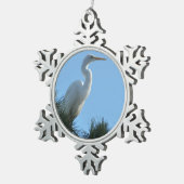 Great Egret in Sunny Florida Tin Sneeuwvlok Ornament (Rechts)