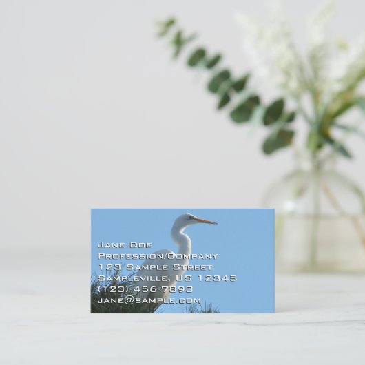 Great Egret in Sunny Florida Visitekaartje (Staand voorkant)