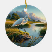Great Egret Keepsake Keramisch Ornament (Voorkant)