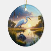 Great Egret Keepsake Keramisch Ornament (Links)
