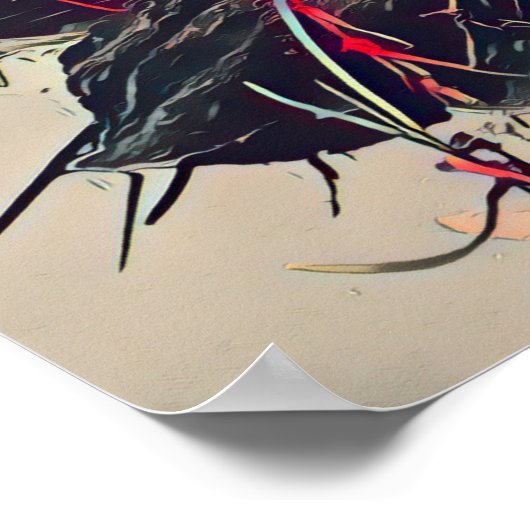 Great Egret Red Poster (Hoek)