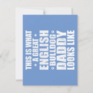 Great English Bulldog Dad Dog Owner Kaart