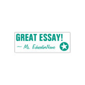"GREAT ESSAY!" + Leraar Naam Rubber Stempel (Design)