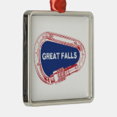 Great Falls Klimmen Carabiner Metalen Ornament (Rechts)