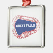 Great Falls Klimmen Carabiner Metalen Ornament (Links)