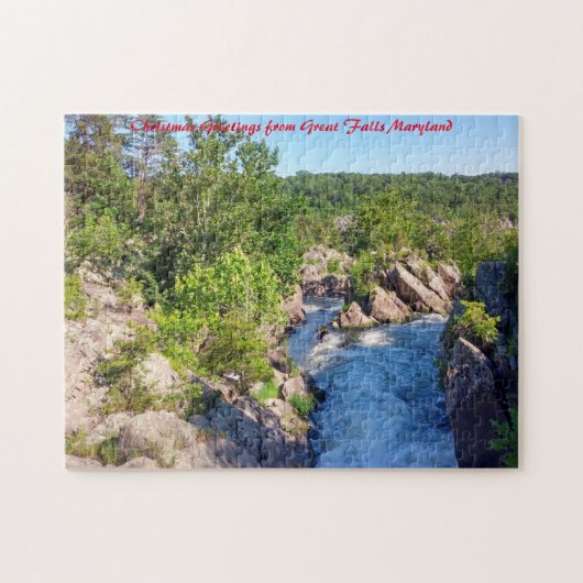 Great Falls Maryland. Kerstgroeten Legpuzzel (Horizontaal)