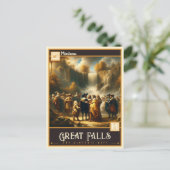 Great Falls, Montana | Antiek Briefkaart (Staand voorkant)