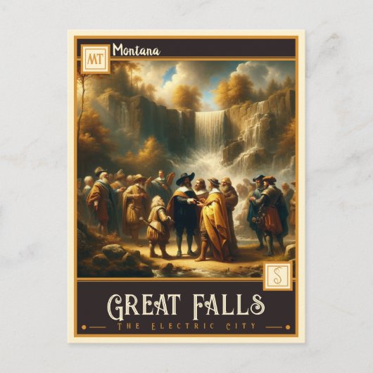 Great Falls, Montana | Antiek Briefkaart (Voorkant)
