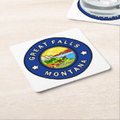 Great Falls Montana Kartonnen Onderzetters (Schuin)